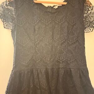 Halogen Black Lace Top